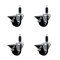 Service Caster 3'' Soft Rubber Swivel 1-1/8'' Expanding Stem Caster Set with Brake, 4PK SCC-EX20S314-SRS-PLB-118-4 - alternate 1